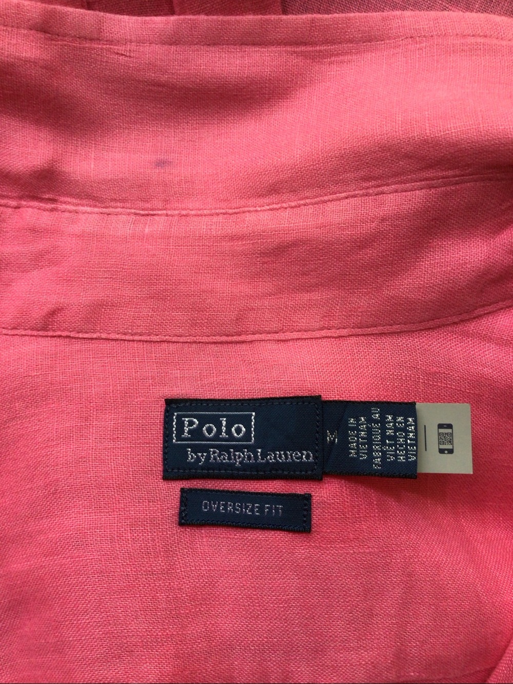 POLO BY RALPH LAUREN Oversize Fit Linen Shirt | Size Medium | Color Pink - Picture 6 of 6